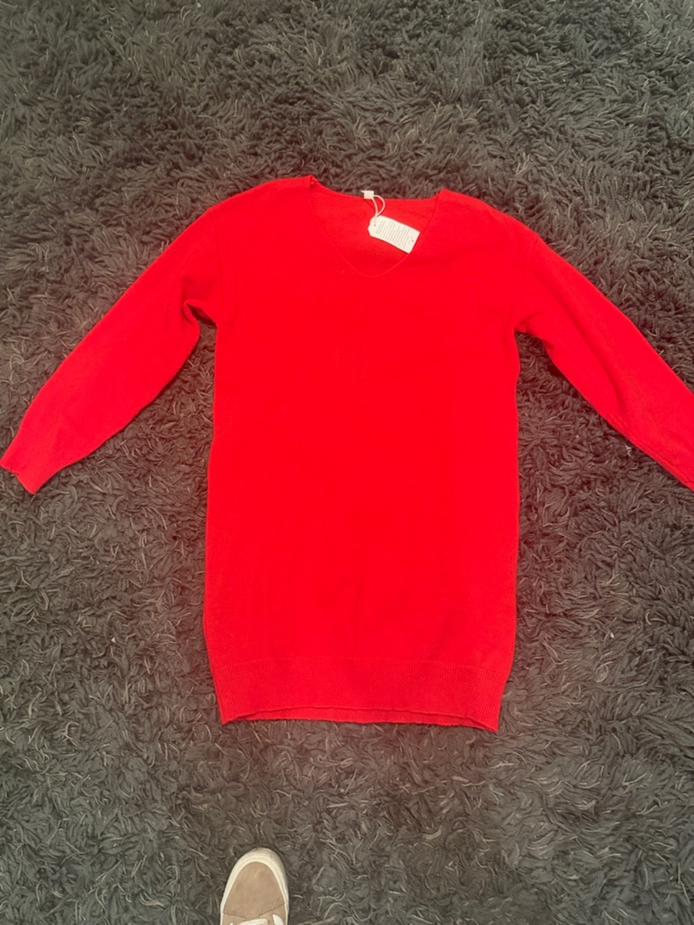 Red V-Neck Women's Sweater